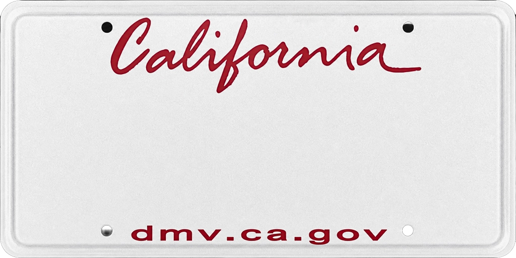 California license plate
